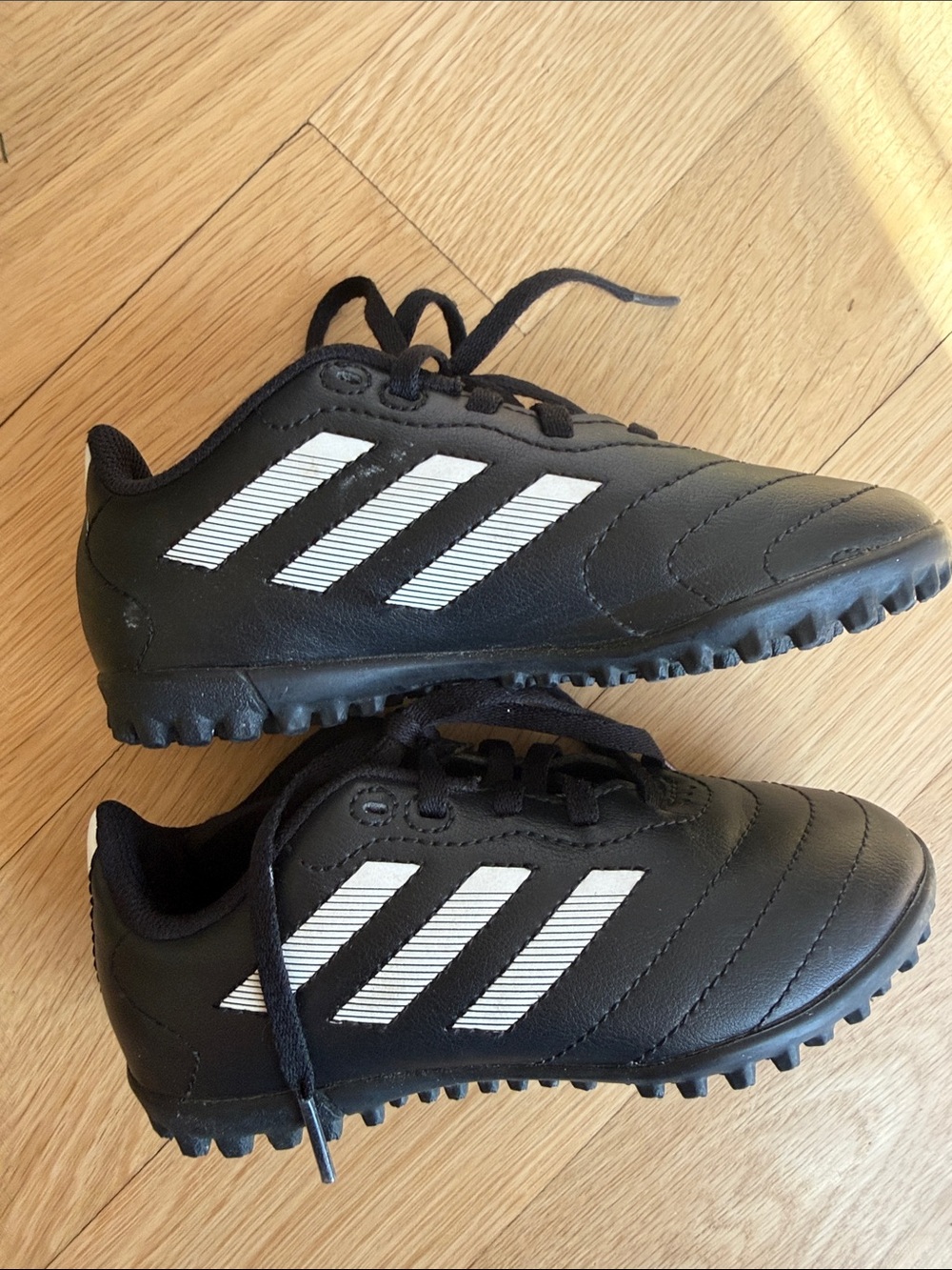 adidas Kids Black and White Turf Sneakers